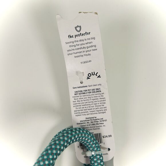 YOULY Reflective Teal Small Dog Leash 5ft Rope Lead Comfort Handle 1/4“ Diameter - Picture 6 of 12
